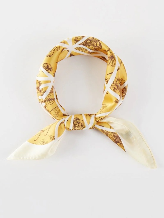 Accessories - NWT Modern Rhythm Mustard Square Satin Scarf